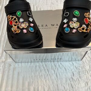 Azalea Wang Black Embellished Mules